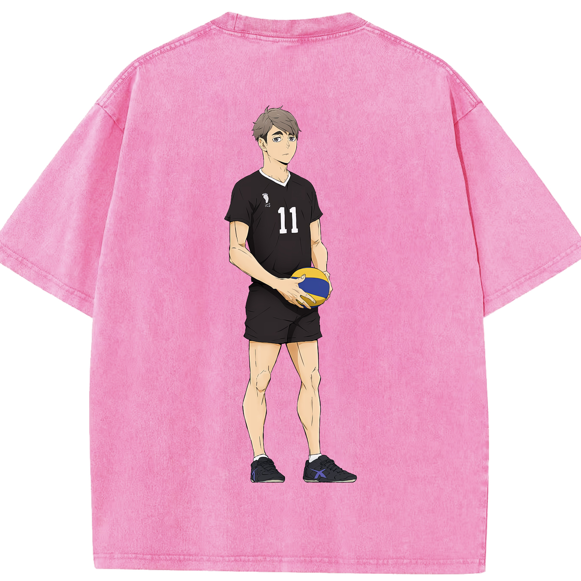 （画像用） ハイキュー!! Haikyu!! 綿100% ヴィンテージ風 半袖Tシャツ（背面プリント）